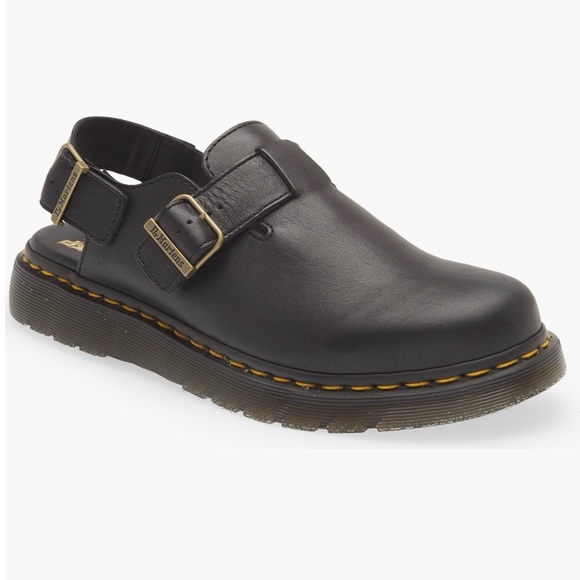 Dr. Martens Jorge Slingback Clog (Men) Men's Black Leather Shoes (U. S Size 10)